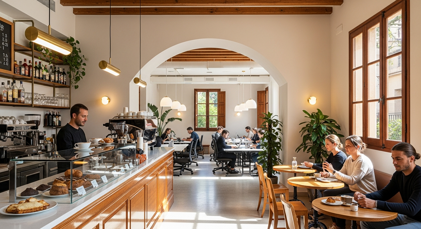 Café BATX and Cómodo&Co Arxiduc — hybrid café and coworking Palma de Mallorca